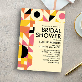 Möhippa för Gult av Orange för geometrisk Rosa Inbjudningar