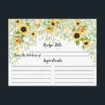 Möhippa för Gult solrosrecept på hösten Vykort<br><div class="desc">Vackert blommigt för solrosrecept på gult med vattenfärg. Kortets framsida har plats för receptitel,  från köket av & ingredienser. Baksidan har en linje för riktningar. Besök vår butik om du vill visa vattenfärgssamlingen för  blommigt.</div>