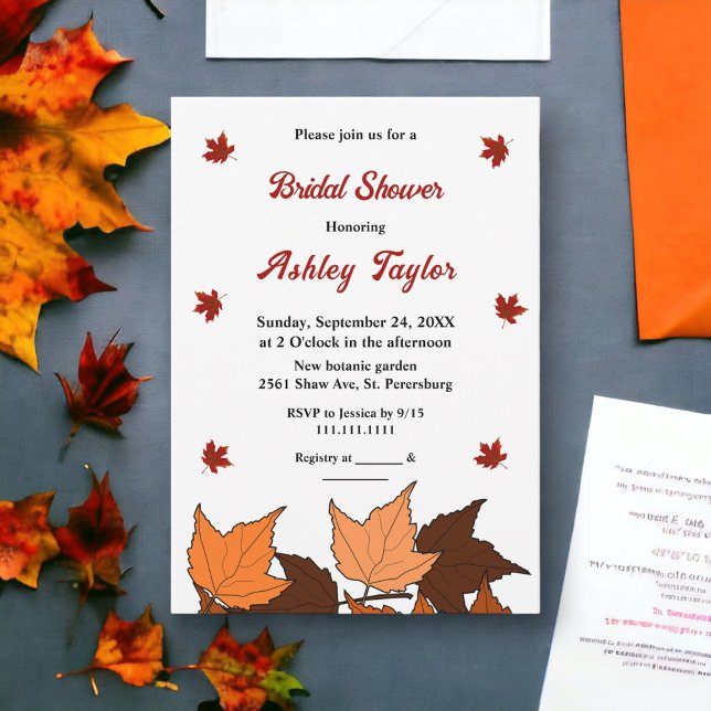 Möhippa för Höst löv Elegant, romsk höst Inbjudningar (Skapare uppladdad)