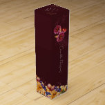 Möhippa för hösten Burgundy Watercolor Blommigt Presentask För Vinflaska<br><div class="desc">Burgundy och guld med filigree of metallic effect tracery. Lush vattenfärgsblommor som målats i Hösten färg av guldfärgad gult,  vin och mjuk orange. Rik och elegant ser ut som gör att du kan komma in på ditt Möhippa färg.</div>