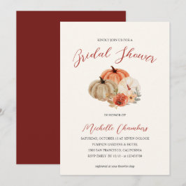 Möhippa för höstpumkins Flowers Elegant Inbjudningar