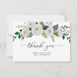 Möhippa för ivorivit Blommigt Greenery Elegant  Tack Kort