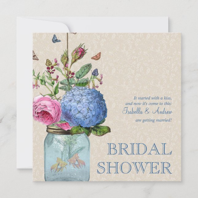 Möhippa för kärlek för Masonburkguldfisk Inbjudningar (Framsida)