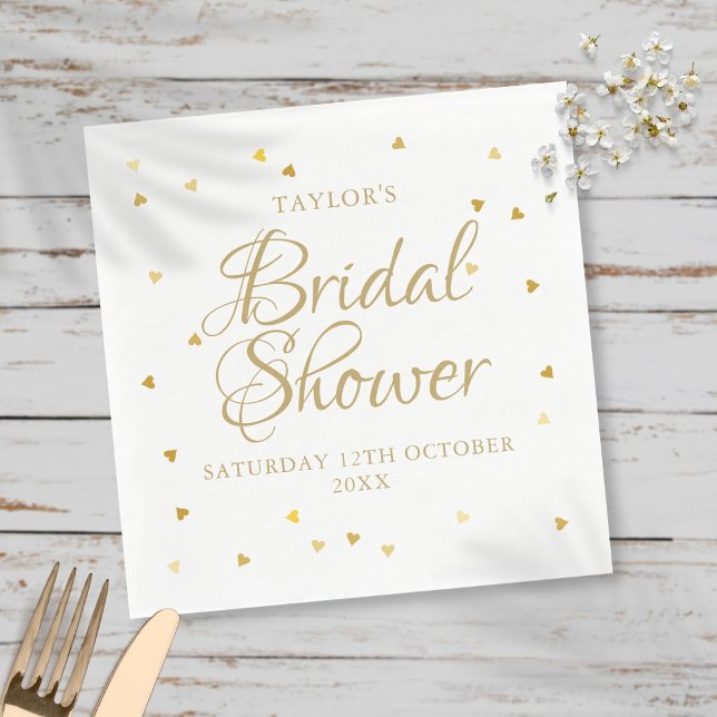 möhippa för konetti i guld-hjärtan pappersservett (Skapare uppladdad)