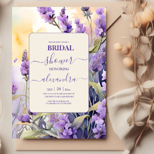 Möhippa för Lavender Lila Blommigt Elegant Inbjudningar