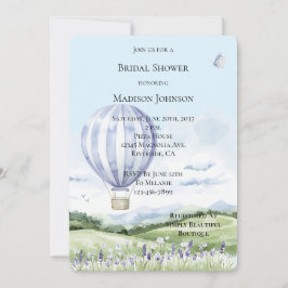 Möhippa för Lavender Luftballong Blommigt Inbjudningar