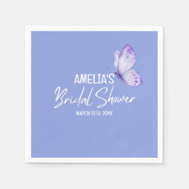 Möhippa för lila av vattenfärgsfjäril för blommigt pappersservett