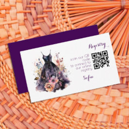 Möhippa för lila av vattenfärgssvart klänning tilläggskort