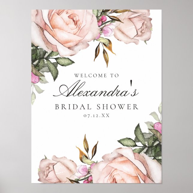 Möhippa för ljus rosa Blommigt Poster (Framsidan)