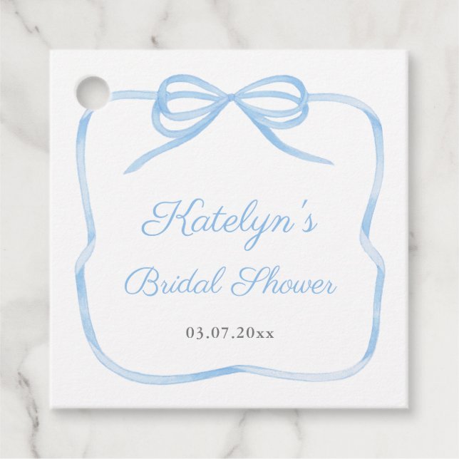 Möhippa för ljusblått elegant gåvor etiketter (Framsida)