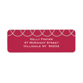 Möhippa för magenta och pärlor returadress etikett