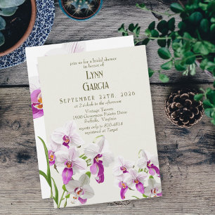 Möhippa för målning av vita och Magenta Orchids Inbjudningar