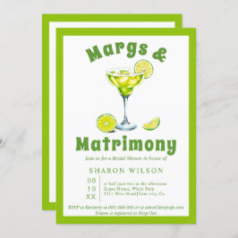 Möhippa för margs- och matriscocktail-grönt inbjudningar
