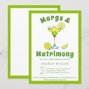 Möhippa för margs- och matriscocktail-grönt inbjudningar