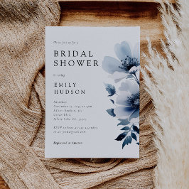 Möhippa för marin blå Blommigt Inbjudningar