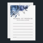 Möhippa för marin och vit med Silver Foil Blommigt Rådkort<br><div class="desc">Råd om möhippa av marinblommor och vita blommor för kort som ska fyllas i med accenter från silver.</div>