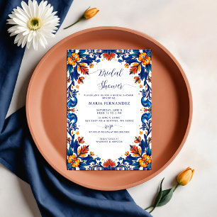 Möhippa för mexikanska Fiesta Blue Talavera Inbjudningar