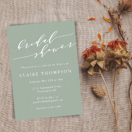 Möhippa för minimal klassisk Grönt för Dusty Sage Inbjudningar