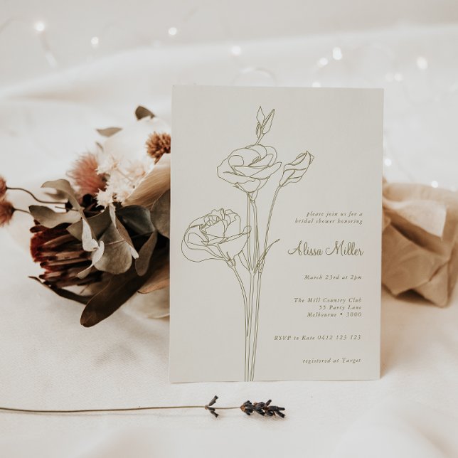 Möhippa för minsta neutralt-Blommigt Inbjudningar (Skapare uppladdad)