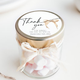 Möhippa för minsta neutralt för bågbeige Tack Fyrkantigt Klistermärke