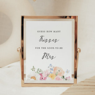 Möhippa för mjuk pastel-Blommigt Kisses-speltecken Poster