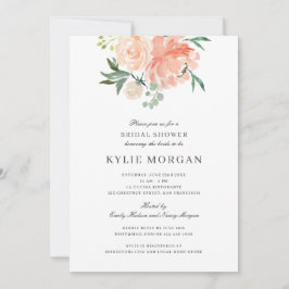 Möhippa för mjuk persikofärgning, Blommigt Inbjudningar