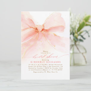 Möhippa för mjuk Rosa Bow-Elegant Inbjudningar