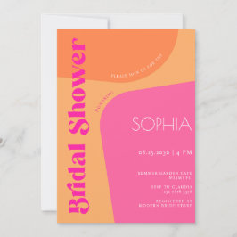 Möhippa för modern abstrakt rosa orange inbjudningar