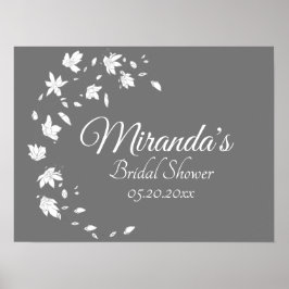Möhippa för modern Grått & vit Blommigt Poster