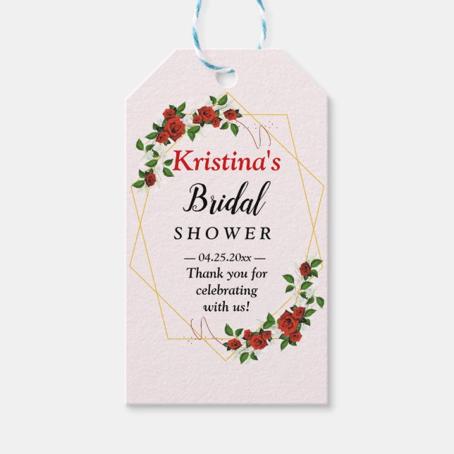 Möhippa för Modern Guld Ram Red Guld Presentetikett (Framsidan)