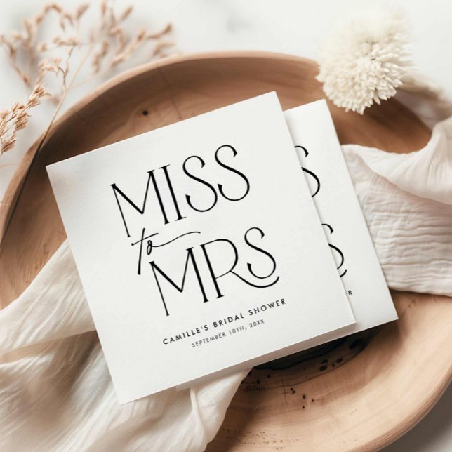 Möhippa för modern typografi pappersservett (Elegant Modern Bridal Shower Napkins)