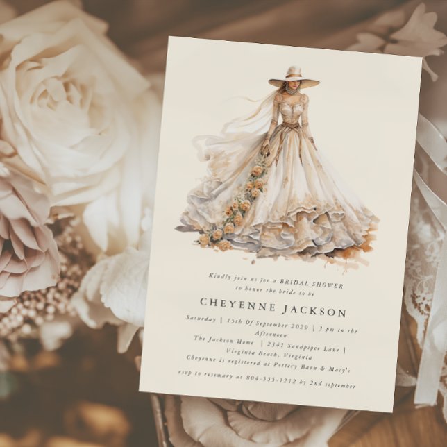 Möhippa för modern Western Blommigt Inbjudningar (Skapare uppladdad)