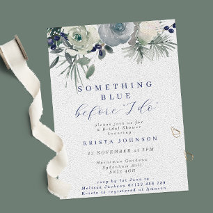 Möhippa för något blått vinter-blommor inbjudningar