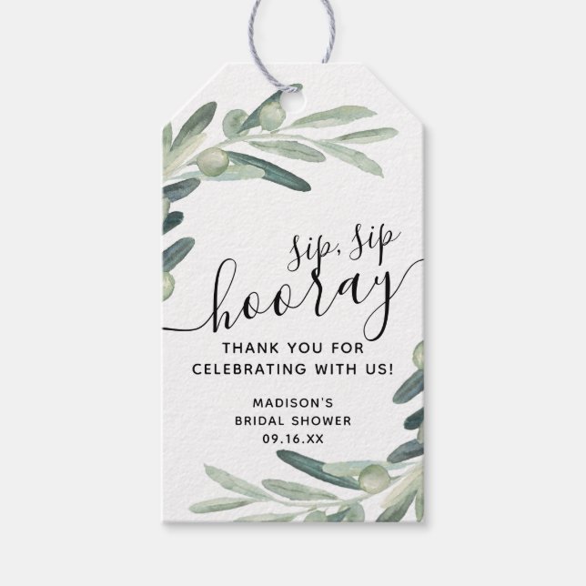 Möhippa för Olive Gren Sip Sip Hooray Presentetikett (Framsidan)