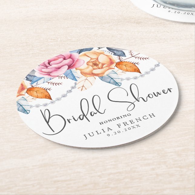 Möhippa för Orange av elegantens vattenfärg, Blomm Underlägg Papper Rund (Vinklad)