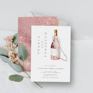Möhippa för pärlor och Elegant av prosecco Inbjudningar