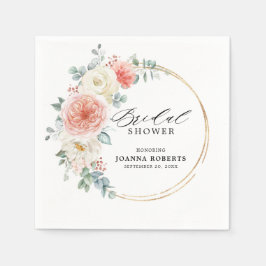 Möhippa för Peach Pastel Rosa Blommigt under somma Pappersservett