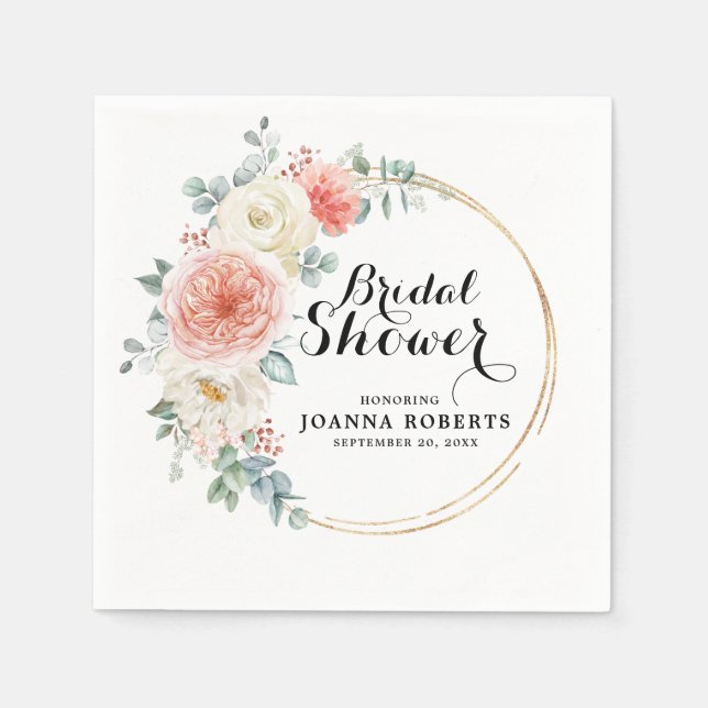 Möhippa för Peach Pastel Rosa Blommigt under somma Pappersservett (Framsidan)