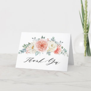 Möhippa för Peach Pastel Rosa Blommigt under somma Tack Kort