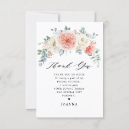 Möhippa för Peach Pastel Rosa Blommigt under somma Tack Kort