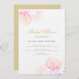 Möhippa för Peony Elegant Modern Script Blommigt  Inbjudningar