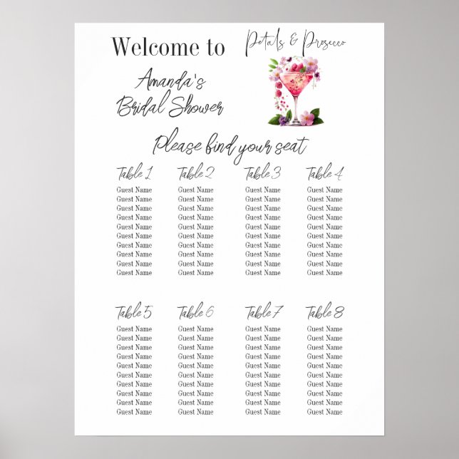 Möhippa för Petals- och Prosecco-Blommigt Poster (Framsidan)