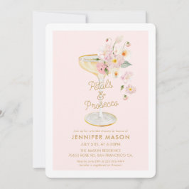 Möhippa för Petals och Proseccos Blommigt Inbjudningar