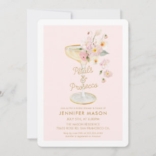 Möhippa för Petals och Proseccos Blommigt Inbjudningar