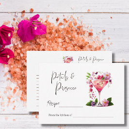 Möhippa för Petals & Prosecco Blommigt Recipe Anteckningskort