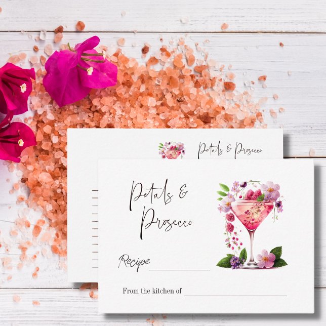 Möhippa för Petals & Prosecco Blommigt Recipe Anteckningskort (Skapare uppladdad)