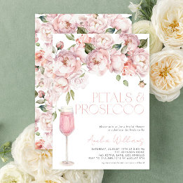 Möhippa för Petals & Prosecco Modern Rosa Blommigt Inbjudningar