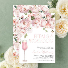 Möhippa för Petals & Prosecco Modern Rosa Blommigt Inbjudningar
