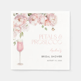 Möhippa för Petals & Prosecco Modern Rosa Blommigt Pappersservett