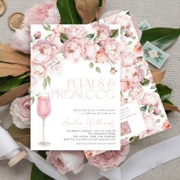 Möhippa för Petals & Prosecco QR-Rosa Inbjudningar